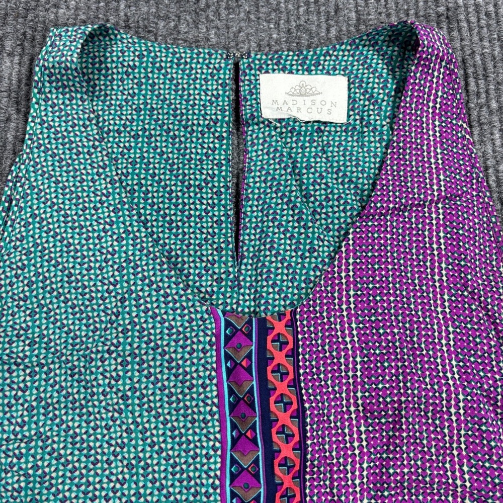 Madison Marcus Shift Dress Womens M Multicolor Geometric Tribal Sleeveless